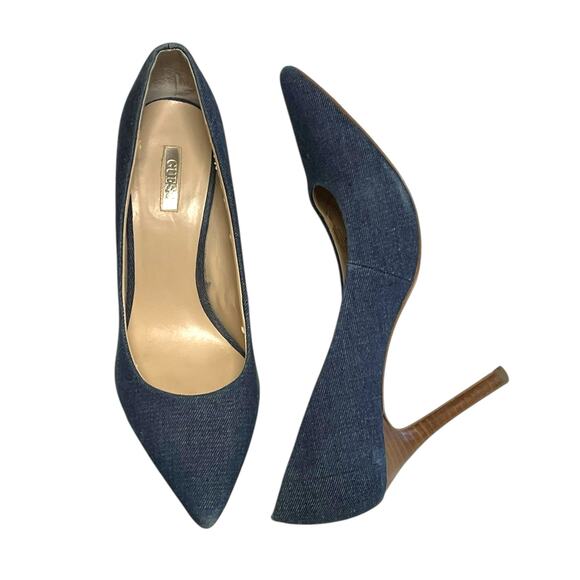 Guess Denim Pointed Toe Stiletto Heels size 10 - Picture 1 of 7